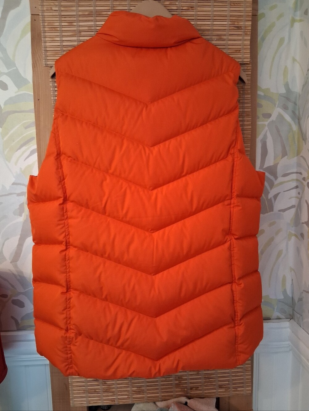 Lands' End Orange Quilted Puffer Vest